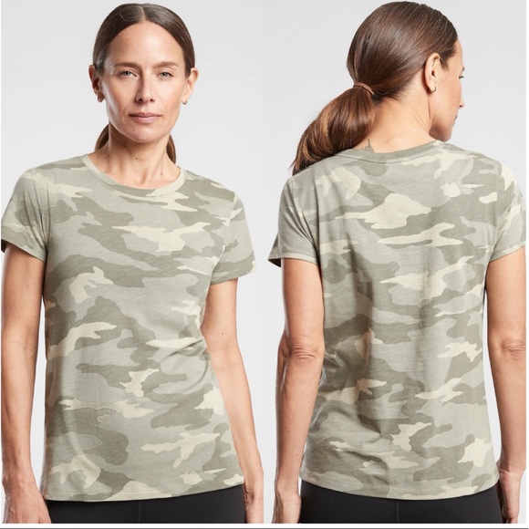 NWOT ATHLETA Organic Daily Camo Crew - Picture 1 of 5